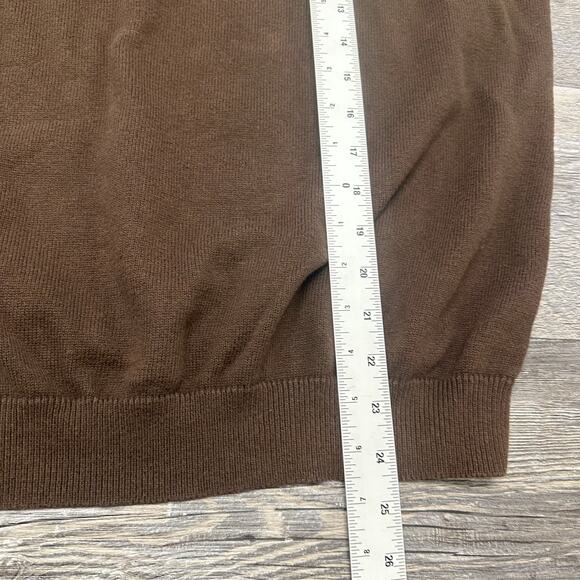 Eddie Bauer Brown Mens‎ XL Cotton Cashmere Quarter Zip Knit Mock Neck Sweater - Picture 7 of 8
